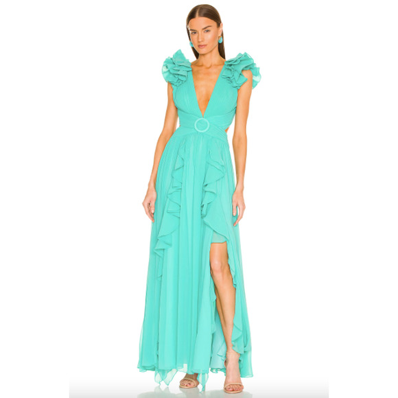 PatBo Cyan Flutter Sleeve Maxi Dress - Picture 4 of 16